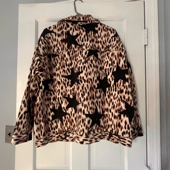 Cheetah & Star Print Oversized Jacket - Picture 2 of 5